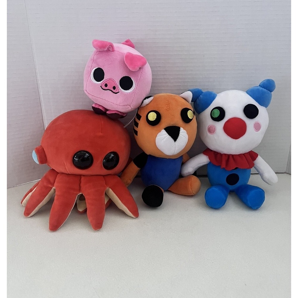 Roblox Plush Stuffed Toy Lot of 4 - Piggy Clown Adopt Me Pet Simulator Octopus